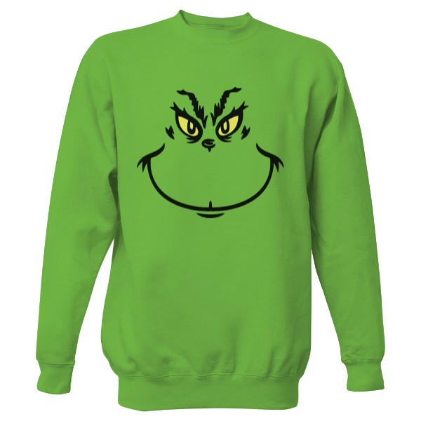 Mikina bez kapuce Unisex s potiskem Grinch - mikina